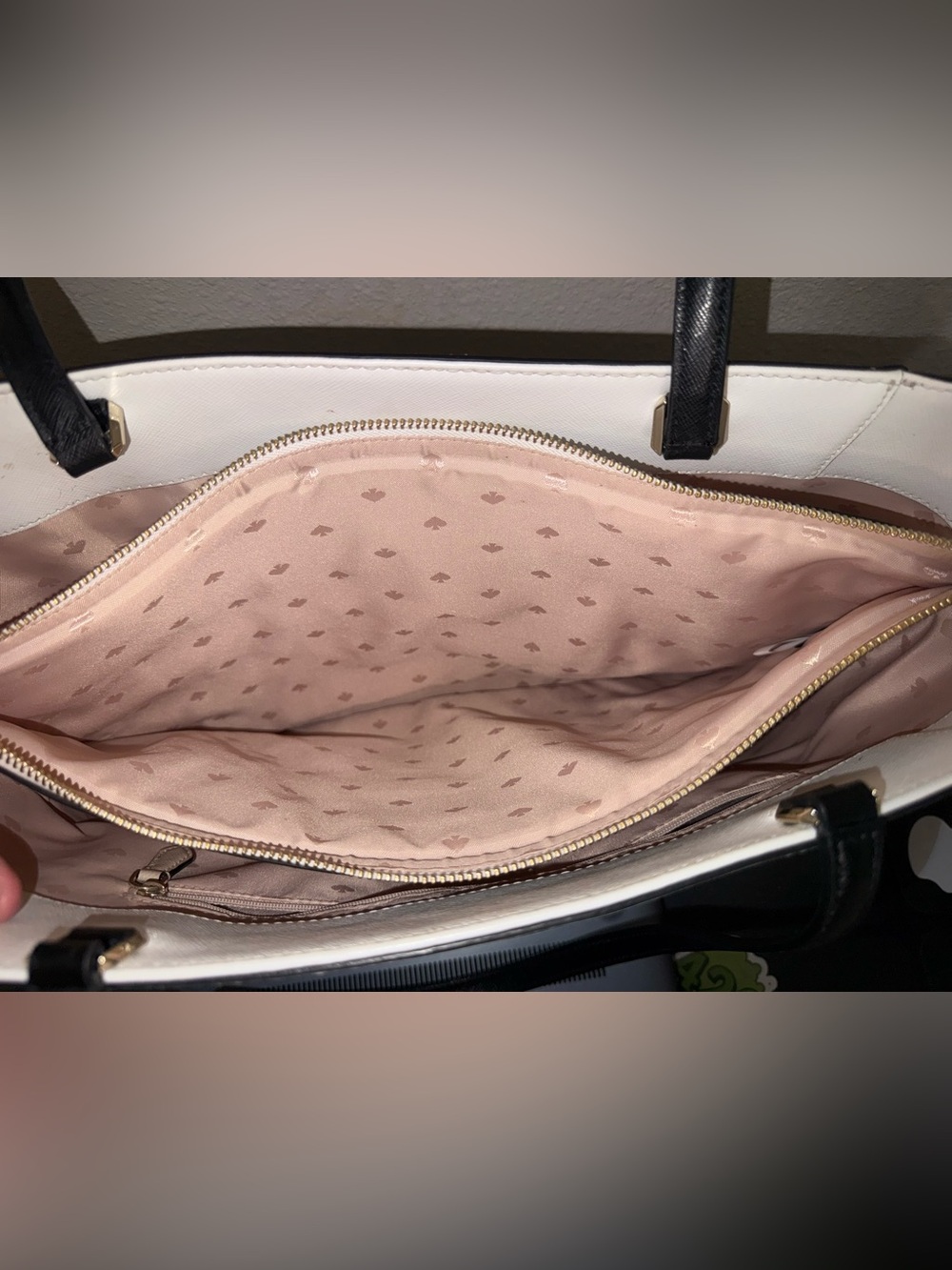 kate spade Beige, White & Black Leather Tote - Picture 8 of 16